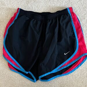 Nike Women's Black and Red Athletic Shorts